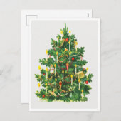 クリスマスツリーヴィンテージホリデーポストカード シーズンポストカード (正面/裏面)