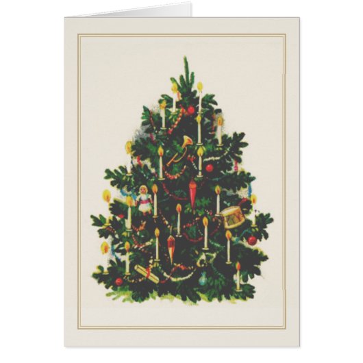 クリスマスツリーヴィンテージ縁ど金ゴールドホリデイ (正面)