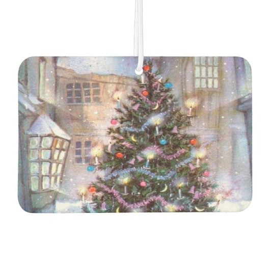 クリスマスツリーヴィンテージ カーエアーフレッシュナー (正面)