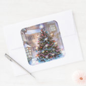 クリスマスツリーヴィンテージ スクエアシール (封筒)