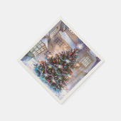 クリスマスツリーヴィンテージ スタンダードカクテルナプキン (角)