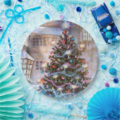 クリスマスツリーヴィンテージ ペーパープレート (パーティー)