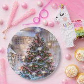 クリスマスツリーヴィンテージ ペーパープレート (パーティー)