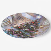 クリスマスツリーヴィンテージ ペーパープレート (アングル)