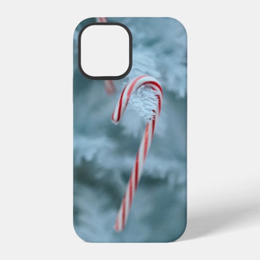 クリスマスツリー上のキャンディケイン iPhoneケース (裏面)