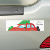 クリスマスツリー付きのイギリスのセッタードッグ バンパーステッカー (車上)