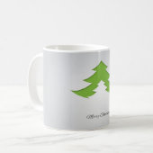 クリスマスツリー付きの灰色の背景 コーヒーマグカップ (正面左)