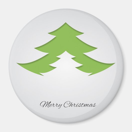 クリスマスツリー付きの灰色の背景 マグネット (正面)