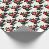 クリスマスツリー付きの赤いクリスマスシューズ ラッピングペーパー (角)