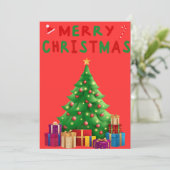 クリスマスツリー付きクリスマスカードのカスタマイズ シーズンカード (スタンド正面)