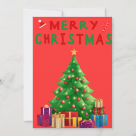 クリスマスツリー付きクリスマスカードのカスタマイズ シーズンカード