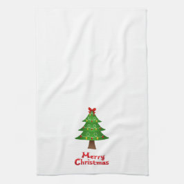 クリスマスツリー付きクリスマスタオル キッチンタオル