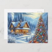 クリスマスツリー付きクリスマスホーム9 ポストカード (正面/裏面)