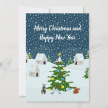 クリスマスツリー付きクリスマス雪の村