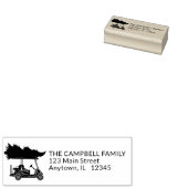 クリスマスツリー付きゴルフカート差出人住所 ラバースタンプ (押印)