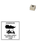 クリスマスツリー付きゴルフカート差出人住所 ラバースタンプ (押印)