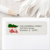 クリスマスツリー付きゴルフカート差出人住所 ラベル (インサイチュ)