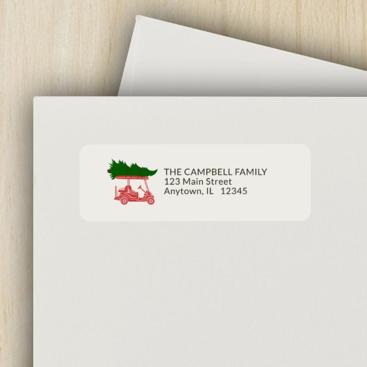 クリスマスツリー付きゴルフカート差出人住所 ラベル