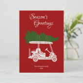 クリスマスツリー付きゴルフカート・レッドフォト シーズンカード (スタンド正面)