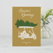 クリスマスツリー付きゴルフカート・金ゴールド写真 シーズンカード (スタンド正面)