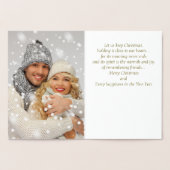 クリスマスツリー付きゴールドフォイルフォトクリスマスカード 箔カード (内部)