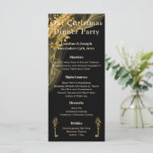 クリスマスツリー付きシック・ブラック&金ゴールド・クリスマス・メニュー メニュー (スタンド正面)
