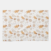 クリスマスツリー付きジンジャーブレッドキッチンタオル キッチンタオル (横)