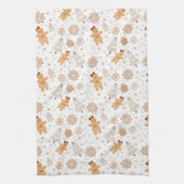 クリスマスツリー付きジンジャーブレッドキッチンタオル キッチンタオル (縦)