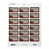 クリスマスツリー付きバッファローのプレイドキャンパー ラベル (フルシート)