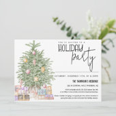 クリスマスツリー付きホリデーパーティー招待状 招待状 (スタンド正面)
