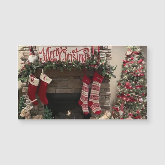 クリスマスツリー付きメリークリスマスリビングルームシーン (正面)