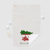 クリスマスツリー付きレッドゴルフカート |アラバスター ゴルフタオル (インサイチュ)