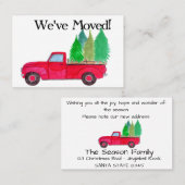 クリスマスツリー付き新しいアドレスレッドトラック 名刺 (正面/裏面)