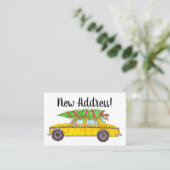 クリスマスツリー付き新しい住所NYタクシー 名刺 (スタンド正面)