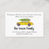 クリスマスツリー付き新しい住所NYタクシー 名刺 (裏面)