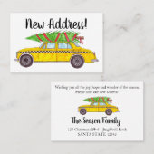 クリスマスツリー付き新しい住所NYタクシー 名刺 (正面/裏面)