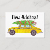 クリスマスツリー付き新しい住所NYタクシー 名刺 (正面)