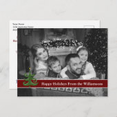 クリスマスツリー付き自動モノクロ写真 ポストカード (正面/裏面)