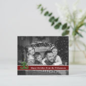 クリスマスツリー付き自動モノクロ写真 ポストカード (スタンド正面)