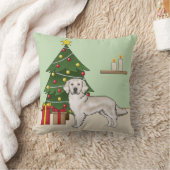 クリスマスツリー付き英語クリームゴールデンレトリバー クッション (ブランケット)