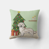 クリスマスツリー付き英語クリームゴールデンレトリバー クッション (裏面)