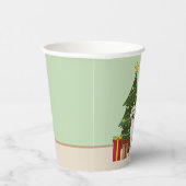 クリスマスツリー付き英語クリームゴールデンレトリバー 紙コップ (右)