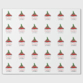 クリスマスツリー付き赤レトロトラック ラッピングペーパー (フラット)