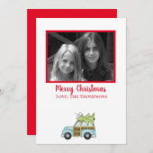 クリスマスツリー付き車 シーズンカード (正面/裏面)