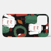 クリスマスツリー付き、かわいい手描きのシームレスな模様 Case-Mate iPhoneケース (裏面 (横))