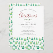 クリスマスツリー企業のホリデーパーティー 招待状 (正面/裏面)