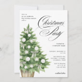クリスマスツリー企業の会社オフィスクリスマスパーティー 招待状 (正面)