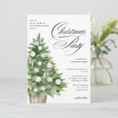 クリスマスツリー企業の会社オフィスクリスマスパーティー 招待状 (スタンド正面)