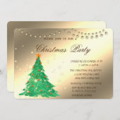 クリスマスツリー企業の、クリスマスパーティーインビタティ 招待状 (正面/裏面)