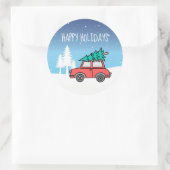 クリスマスツリー休日3インチ(6枚)ステッカー ラウンドシール (バッグ)